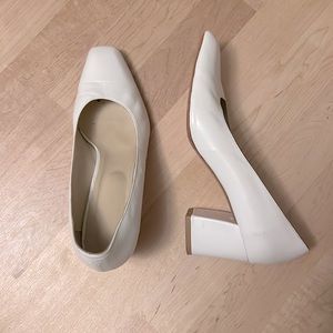 Maryam Nassir Zadeh Leather Block Heel Pumps White size 41